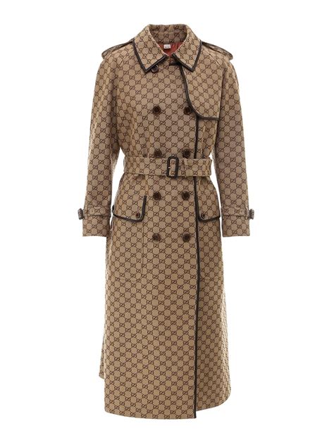 gucci womens green coat|gucci trench coat women's.